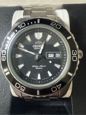 #201 Orient Men's Automatic Dive Watch - Black Dial, Stainless Steel